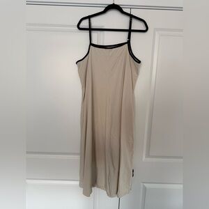 Ava & Viv Cream Slip Dress with Black Trim